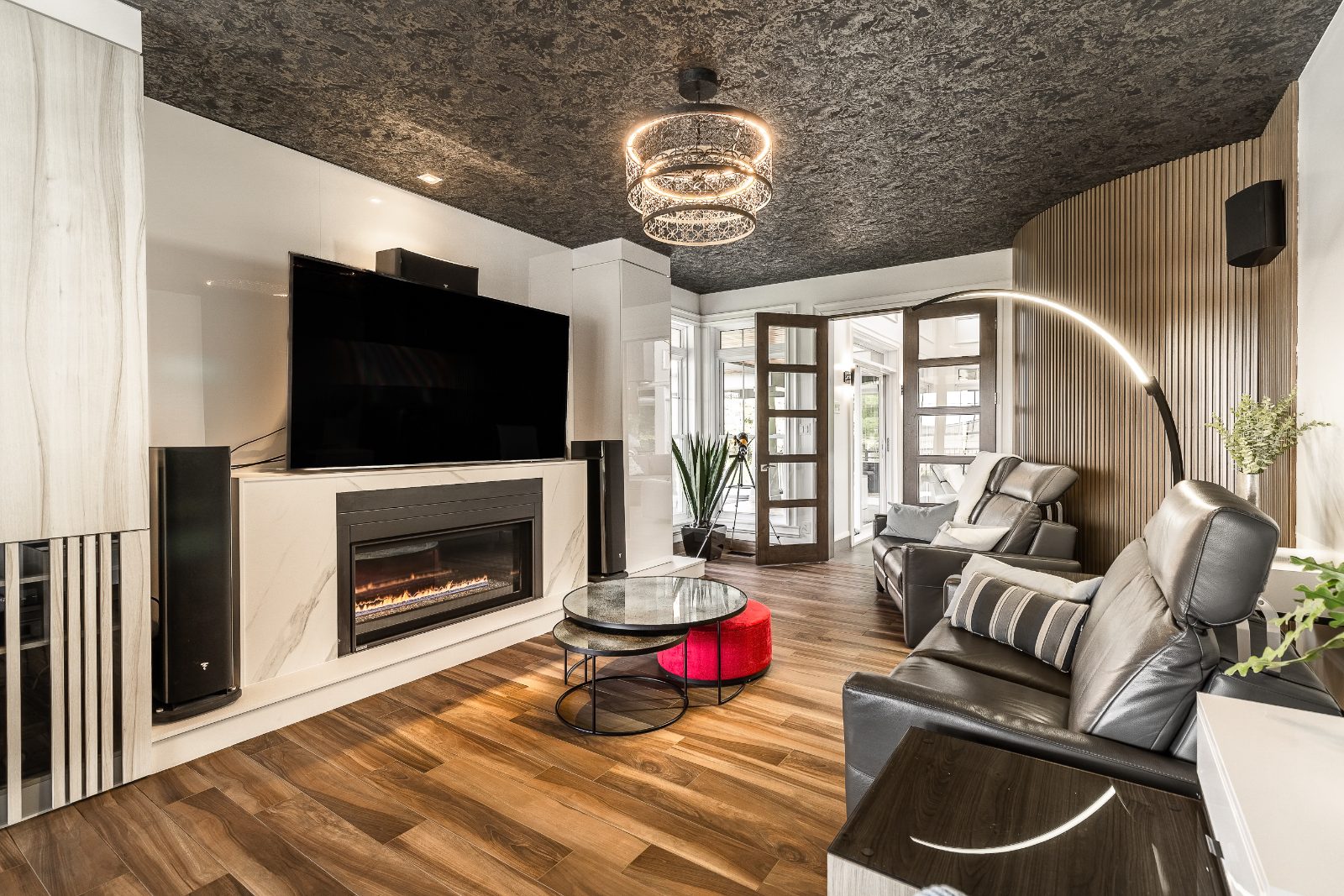 Salon avec foyer